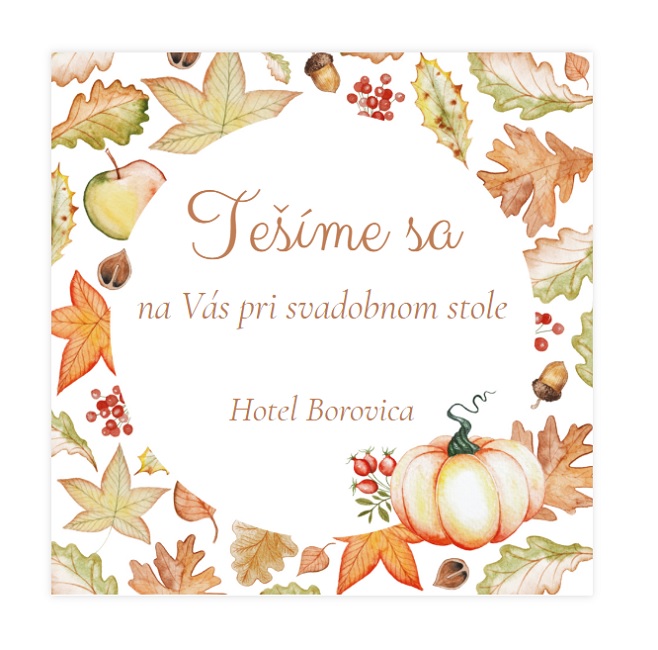 Pozvánka k svadobnému stolu jeseň