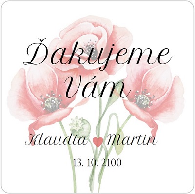 Svadobná magnetka červené maky