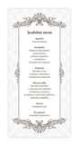 Vintage svadobné menu s ornamentom