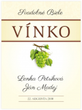 Etiketa svadobné biele vínko