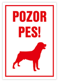 Samolepka pozor pes