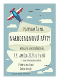 Pozvánka na detskú narodeninovú oslavu, lietadlo