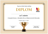 Športový diplom pohár víťazov bronz