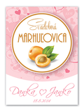 Etiketa svadobná - marhuľovica