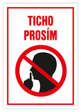Samolepka ticho prosím