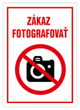 Samolepka zákaz fotografovať