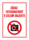 Samolepka zákaz fotografovať v celom objekte